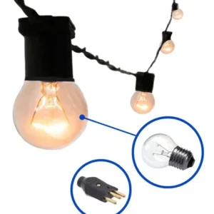 Varal De Luz 5 Metros - 5 Soquetes E27 Bivolt Decoração