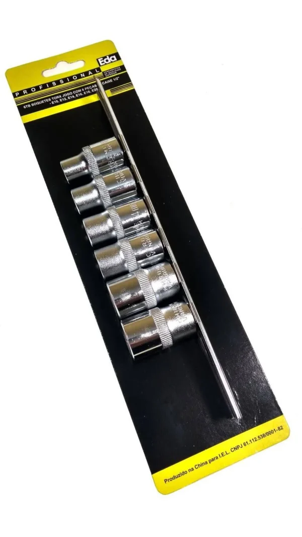 Jogo de soquetes Torx c/ 6 peças 1/2''
