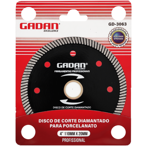 Disco de corte diamantado para porcelanato 4'' 110mm x 20mm