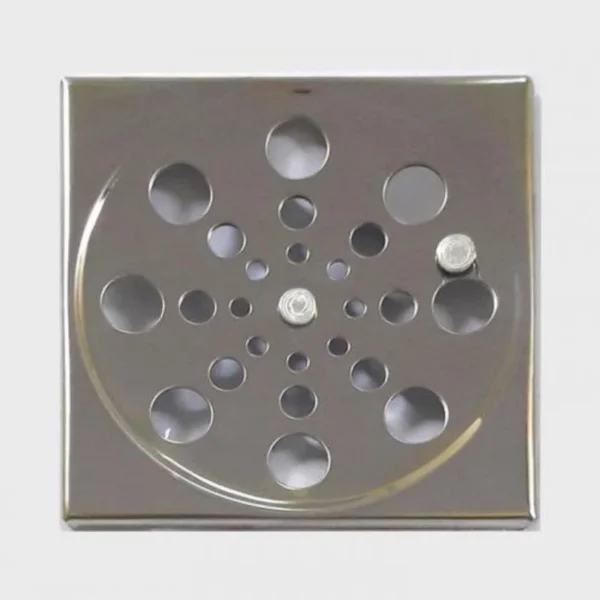 Ralo aço inox quadrado c/ fecho 10 cm