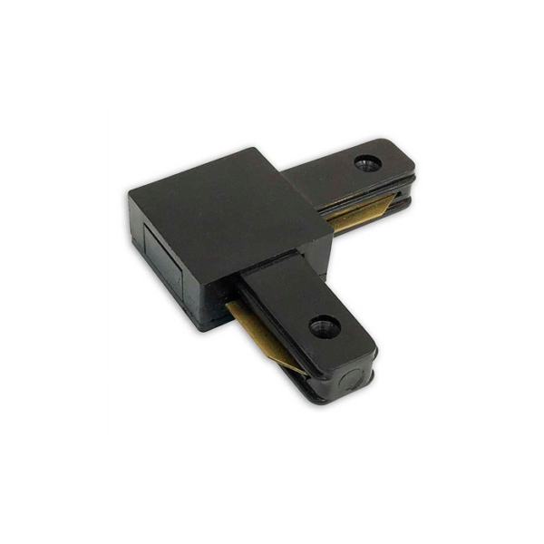 Conector em L preto para trilho