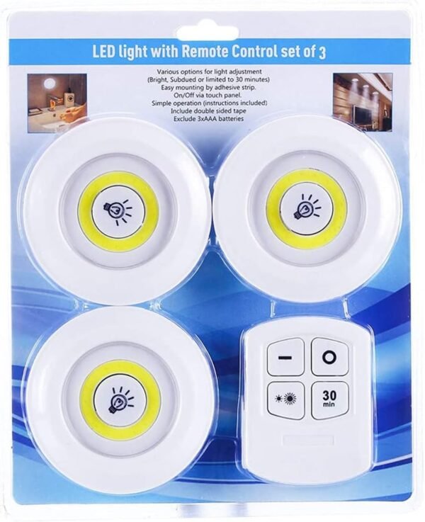 Kit 3 lâmpadas luminárias led spot s/ fio